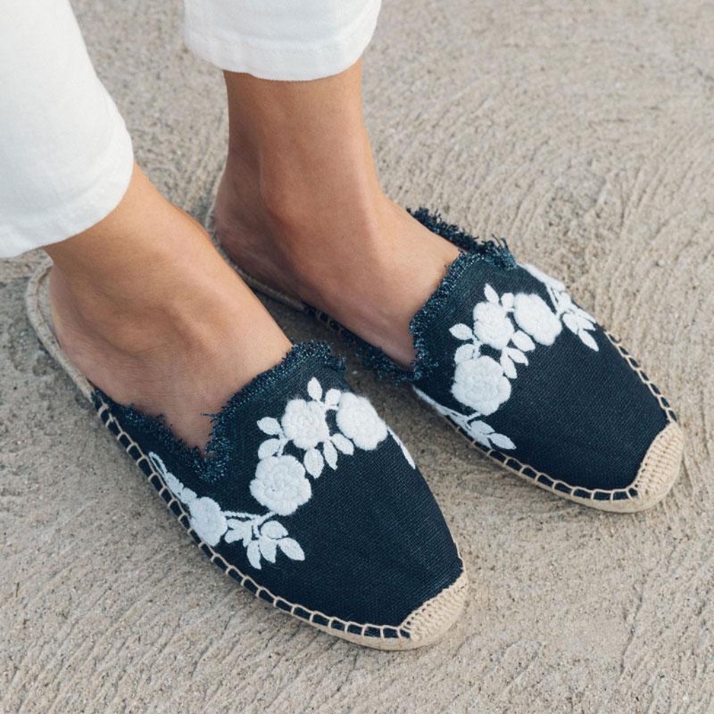 Soludos Frayed Floral Mule